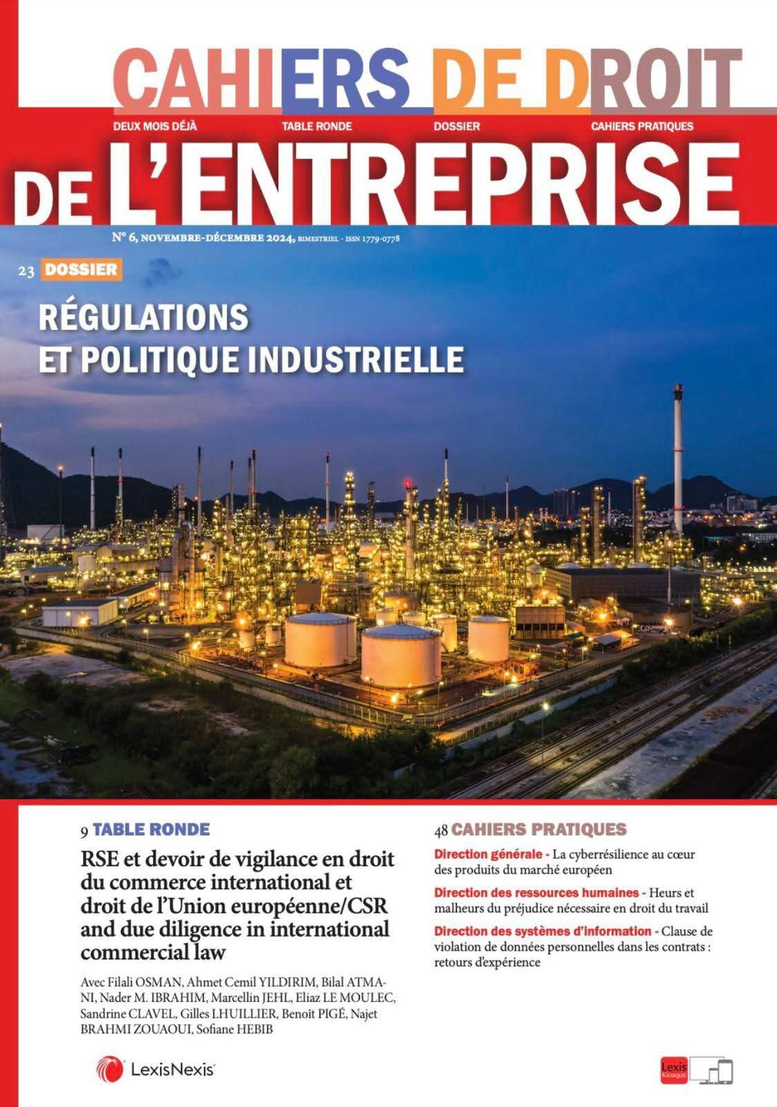 Interview on the practice of Corporate Social Responsibility (CSR) in Arab countries, conducted by Le Cahier du droit des entreprises.